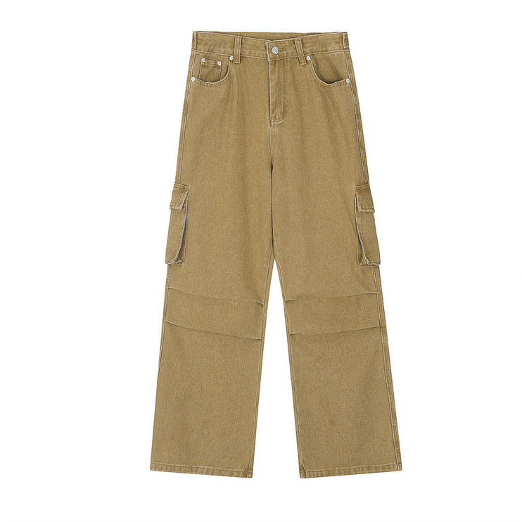Men's Retro Loose Multi-pocket Wide-leg Trousers - TALKLESSFASHION