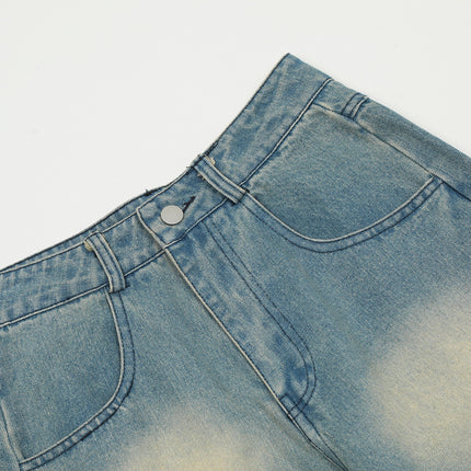 Beggar Ripped Patch Embroidered Letter Jeans - TALKLESSFASHION