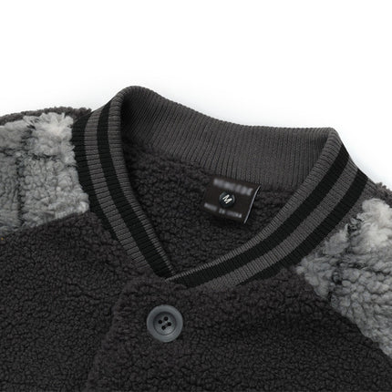 Patchwork Plaid Lamb Wool jacket---3622 - TALKLESSFASHION