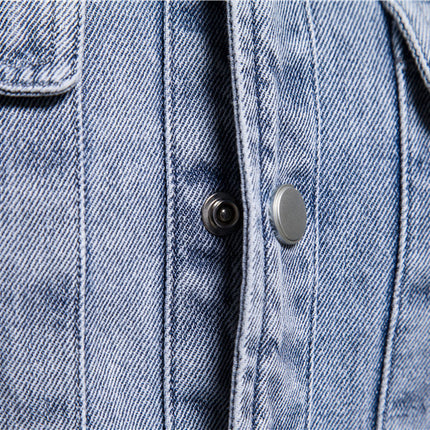 Denim Dusk Lapel Jacket —-7360 - TALKLESSFASHION