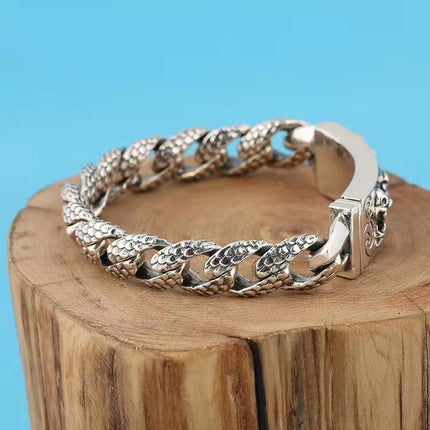 Vintage Dragon Pattern Sculpture Leading Men's Bracelet - TALKLESSFASHION