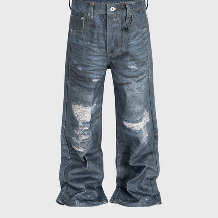 UNISEX Straight Worn Looking Washed-out Jeans—9008 - TALKLESSFASHION