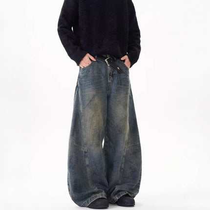 Loose Straight gutter-Washed Unisex Jeans --5534 - TALKLESSFASHION