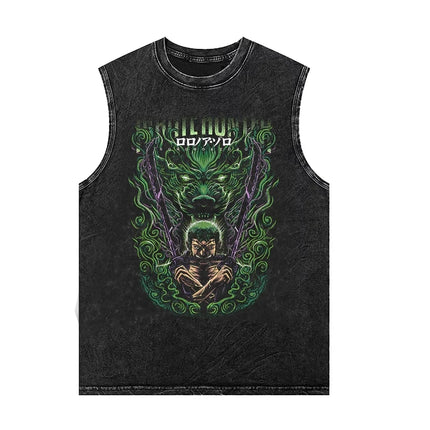 Heavyweight Washed Retro Aged Sleeveless T-Shirt--------1197 - TALKLESSFASHION