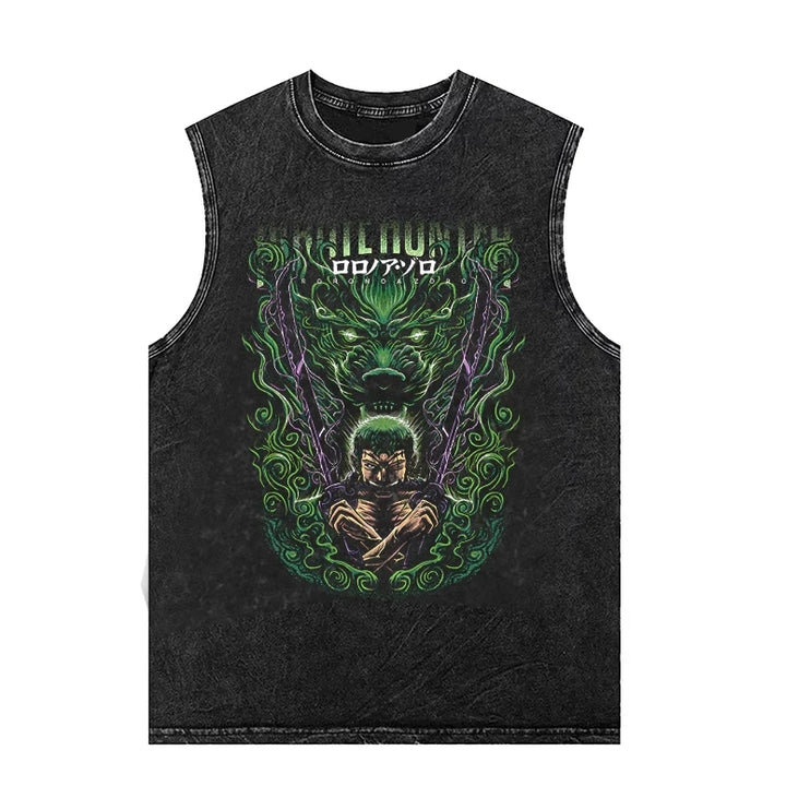 Heavyweight Washed Retro Aged Sleeveless T-Shirt--------1197 - TALKLESSFASHION