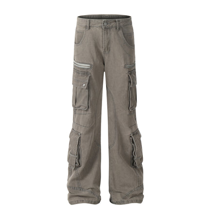 Solid Color Casual Multi-pocket Cotton Overalls - TALKLESSFASHION