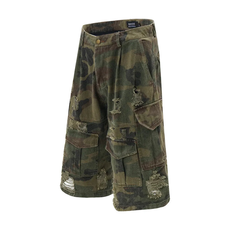 Multi-Pocket camouflage cargo short --6825 - TALKLESSFASHION