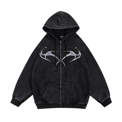 Men's Printed Hooded Cardigan Coat - TALKLESSFASHION