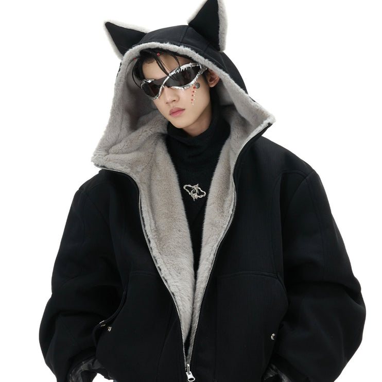 Reversible Cotton Clothes Hooded Jacket—7814 - TALKLESSFASHION