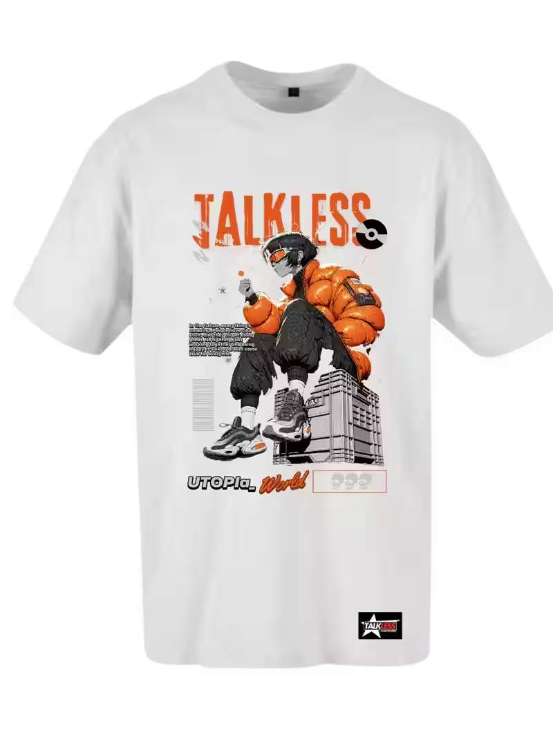 TALKLESS  unisex oversize T-Shirt Short sleeve streetwear