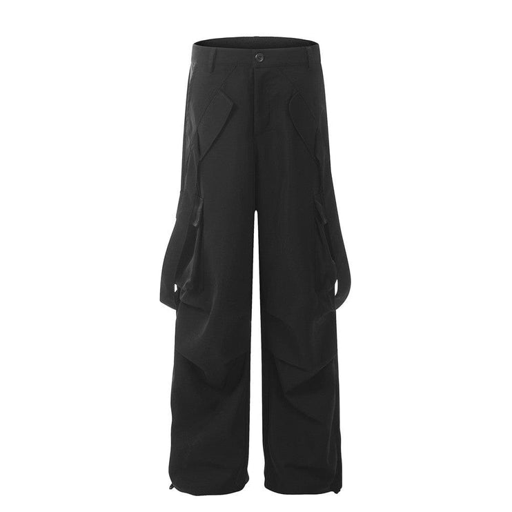 Mein Shop 0 Black / S Overalls Men's Ribbon Pocket Design Pleated
