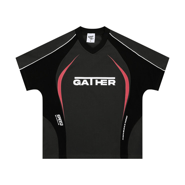 Mein Shop 0 Black YR9116 / M Color Matching Letters Printed Men's Loose T-shirt