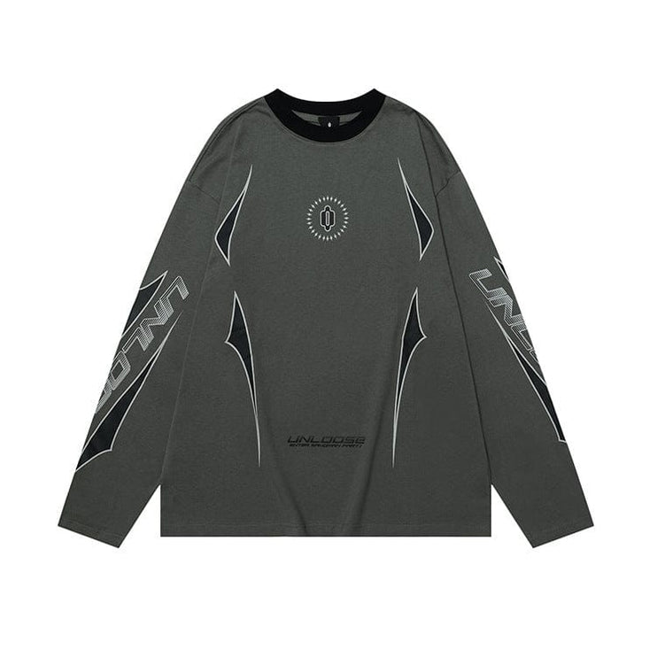 Mein Shop 0 Gray Khaki / S Round Neck Drop Shoulder Version Long Sleeves--6533