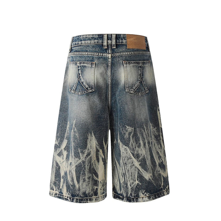 Mein Shop 0 Punk Tie-dye Denim short—-8244