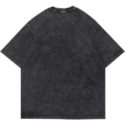 Mein Shop 0 Retro Cotton-padded Clothes T-shirt Street Hip Hop Casual Short Sleeve Men Clothing Top