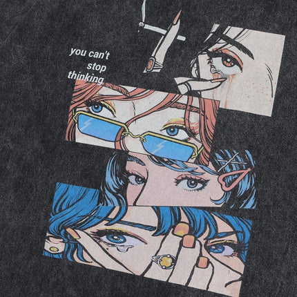 Mein Shop 0 Retro Cotton-padded Clothes T-shirt Street Hip Hop Casual Short Sleeve Men Clothing Top