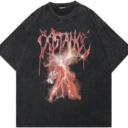 Mein Shop 0 Retro Cotton-padded Clothes T-shirt Street Hip Hop Casual Short Sleeve Men Clothing Top