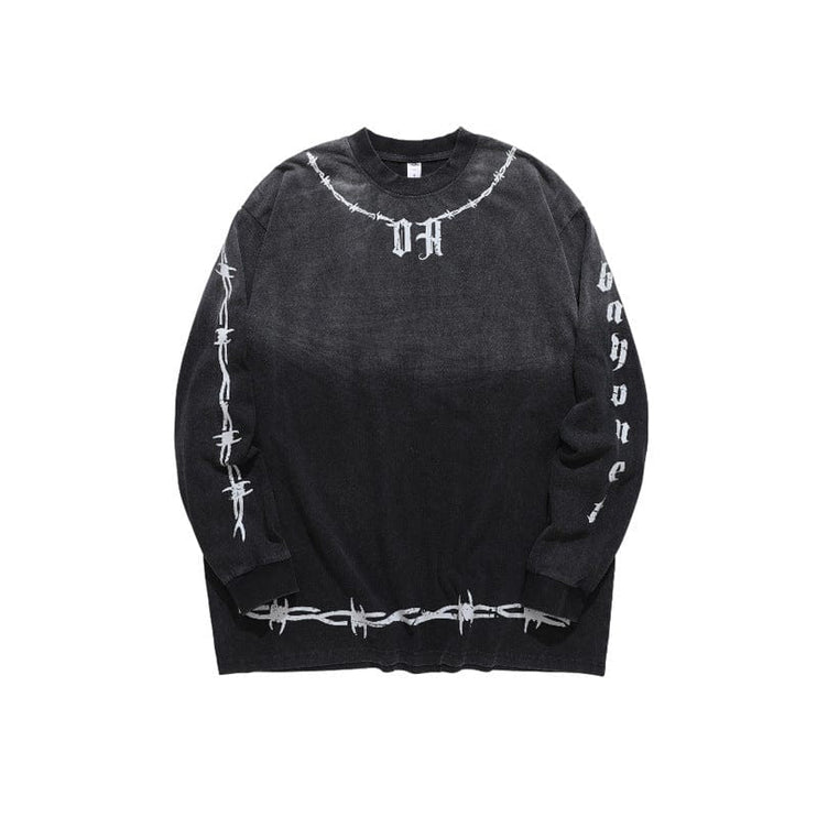 Mein Shop 0 Retro Hanging Dyed Gradient T-shirt--8678