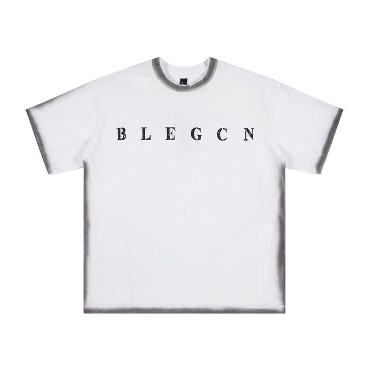 Mein Shop 0 Spray Painting Outline Short Sleeve Men's High Street Design Sense