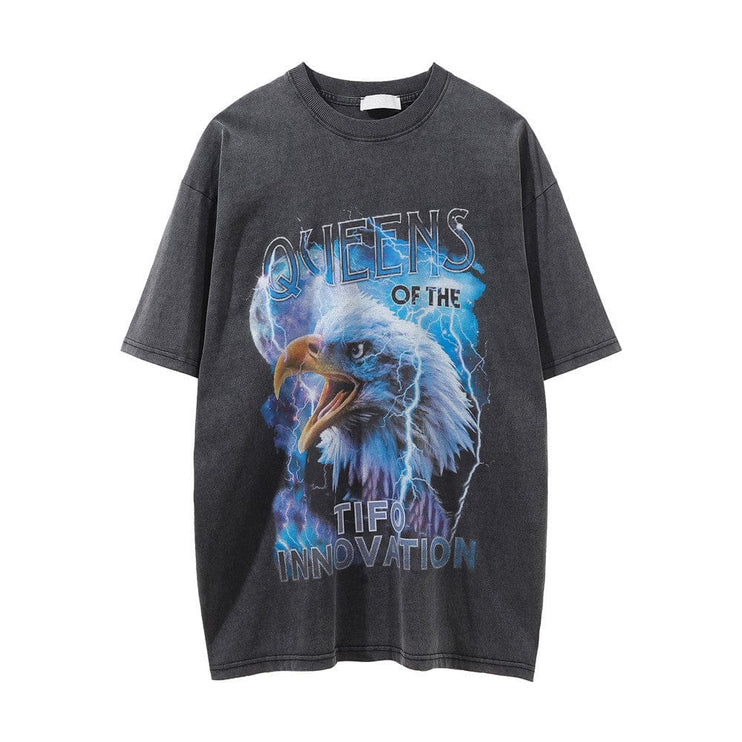 Mein Shop 0 TALKLESS Distressed Crew Neck Eagle T-shirt ---4822