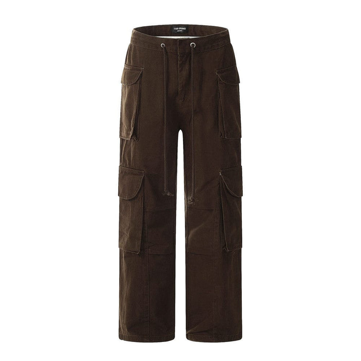 Mein Shop 0 TALKLESS Three-dimensional Large Pocket  Trousers--9974