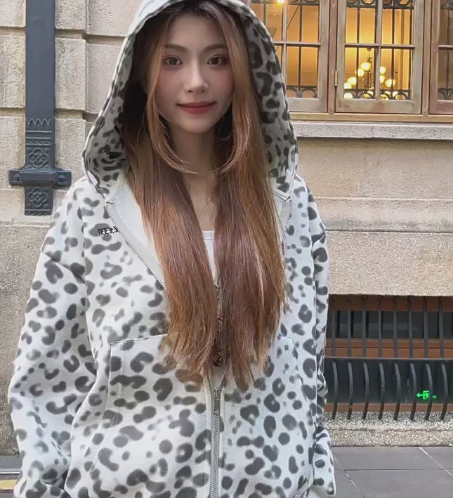American leopard print hooded