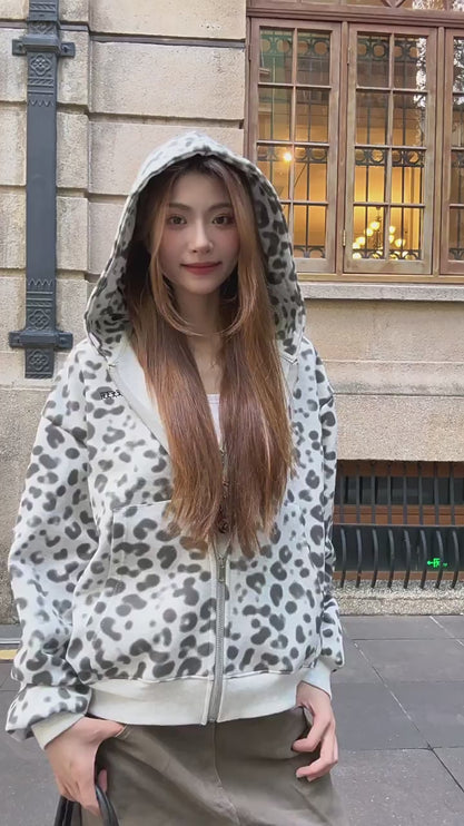 American leopard print hooded