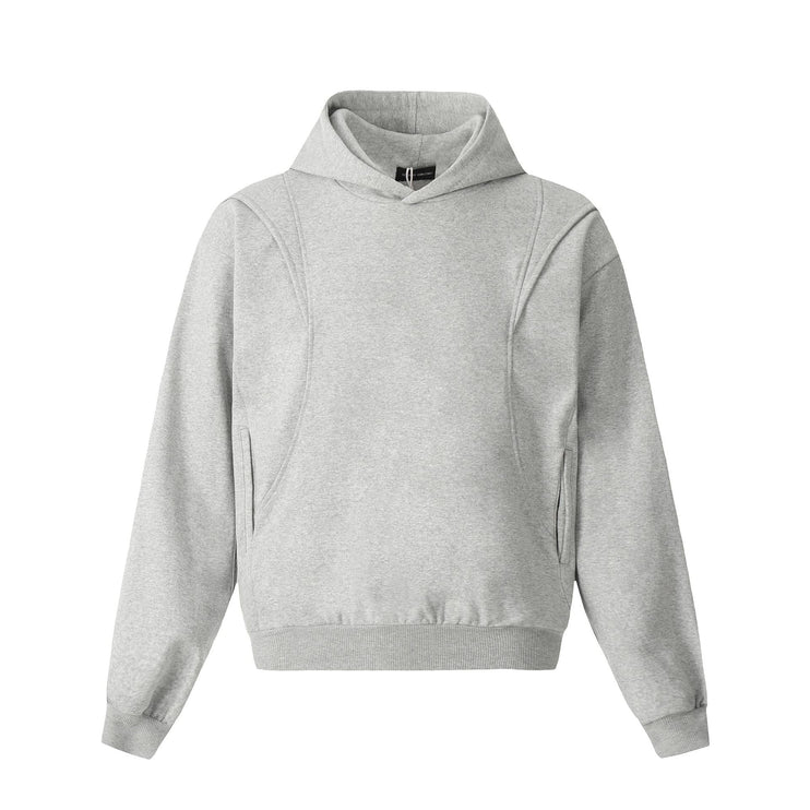 TALKLESSFASHION 0173 American high-end trend solid color neutral deconstructed coat design men's loose cardigan hooded sweatshirt