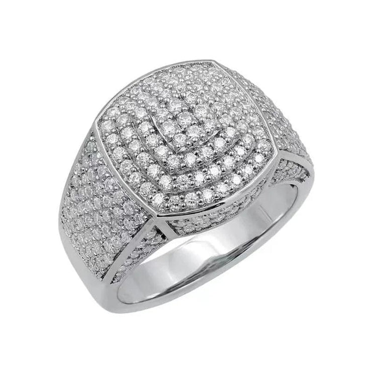TALKLESSFASHION Ajz30025 / 7 Rhinestone Silver Rings---------8669