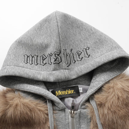 TALKLESSFASHION American Faux Fur Cropped Layered Jacket