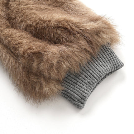 TALKLESSFASHION American Faux Fur Cropped Layered Jacket