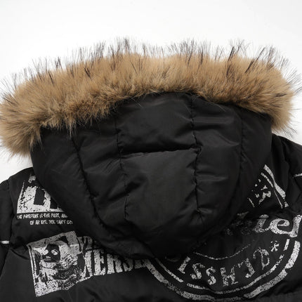 TALKLESSFASHION American Fur Collar Cropped Puffer