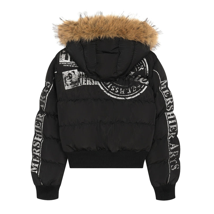 TALKLESSFASHION American Fur Collar Cropped Puffer