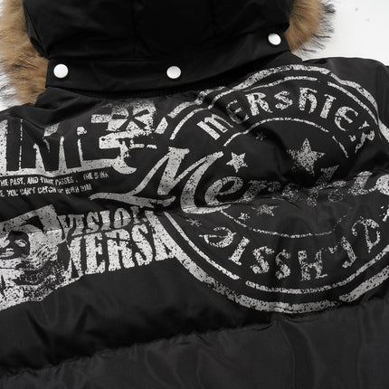 TALKLESSFASHION American Fur Collar Cropped Puffer