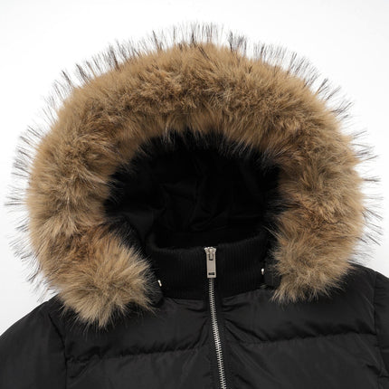 TALKLESSFASHION American Fur Collar Cropped Puffer