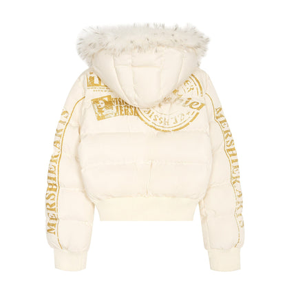 TALKLESSFASHION American Fur Collar Cropped Puffer