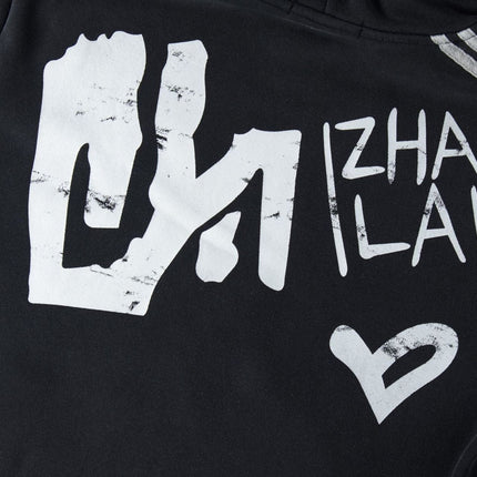 TALKLESSFASHION American fur collar detachable hooded fleece sweatshirt for women 2025 winter loose tie-dye distressed cardigan jacket for men