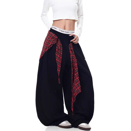 TALKLESSFASHION American ins style Korean trend corset slacks women's autumn loose drape dancing must-have jazz dance scimitar pants