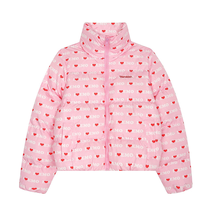 TALKLESSFASHION American Retro Love Letters Cropped Puffer