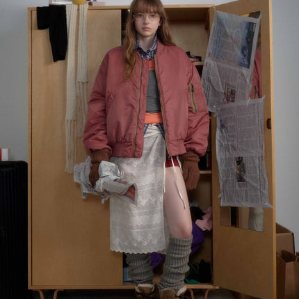 TALKLESSFASHION American Retro Padded Bomber Jacket