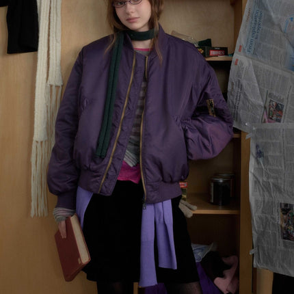 TALKLESSFASHION American Retro Padded Bomber Jacket