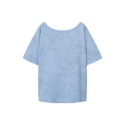 TALKLESSFASHION American Sweet Cool Butterfly Off-the-Shoulder Short Sleeve T-Shirt Women's 2025 Summer Lazy Style Hot Girl Loose Casual Slanted Shoulder Top