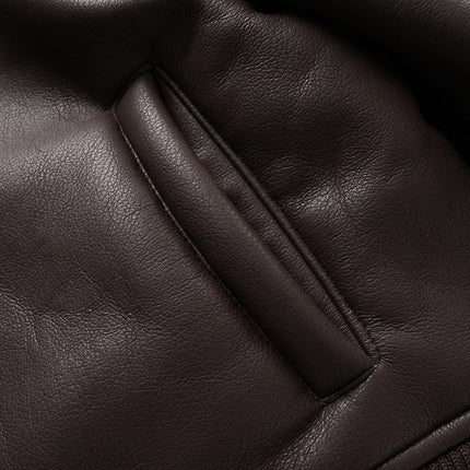 TALKLESSFASHION American vintage lambswool lapel jacket padded cotton jacket women's 2025 fall/winter loose and versatile biker jacket