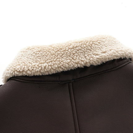 TALKLESSFASHION American vintage lambswool lapel jacket padded cotton jacket women's 2025 fall/winter loose and versatile biker jacket