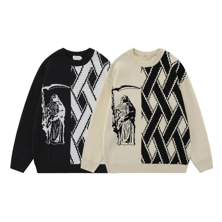 TALKLESSFASHION Anime Couple Oversize Sweater —7502