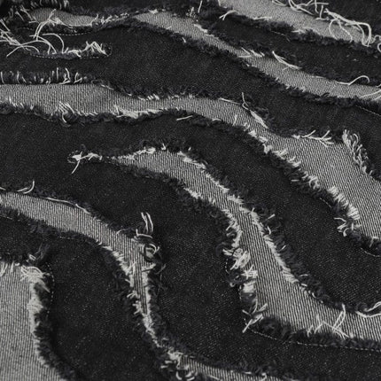 TALKLESSFASHION Autumn 2025 new heavy craft patch embroidered zebra pattern European and American trendy brand denim loose trousers