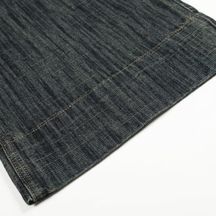 TALKLESSFASHION Bamboo Texture Wide-Leg Jeans