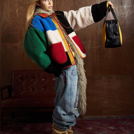 TALKLESSFASHION Bauhaus Geometric Lambswool Jacket