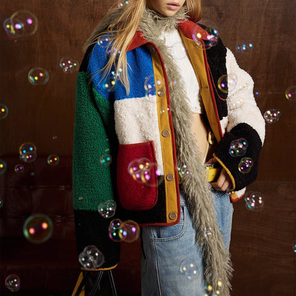 TALKLESSFASHION Bauhaus Geometric Lambswool Jacket