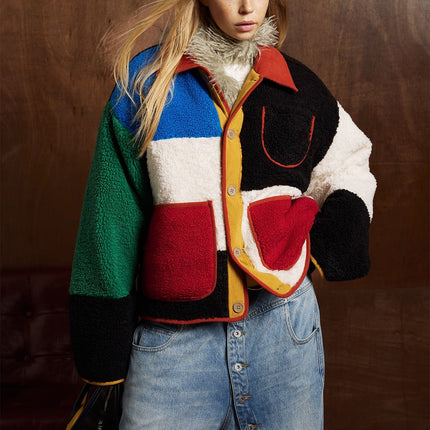 TALKLESSFASHION Bauhaus Geometric Lambswool Jacket